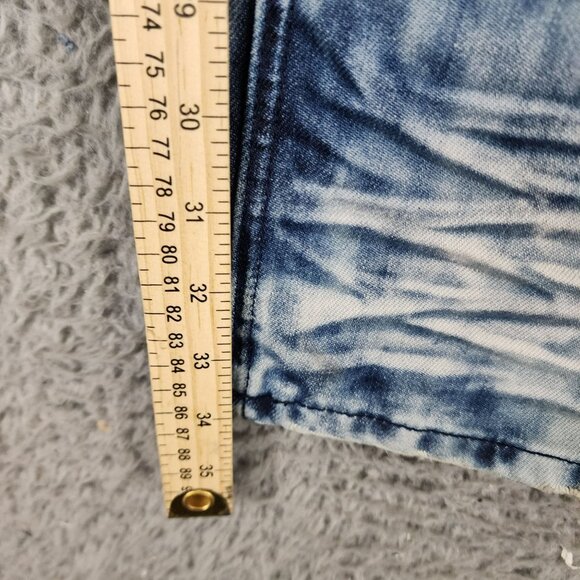 Born Fly Jeans Mens 40 Medium Wash Stretch Mid Rise Distressed Patch Streetwear - Picture 7 of 13